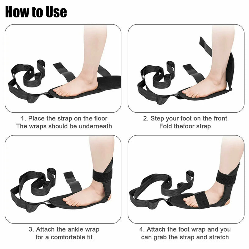 115cm Yoga Stretch Strap – Flexibility & Rehab Belt with Loops