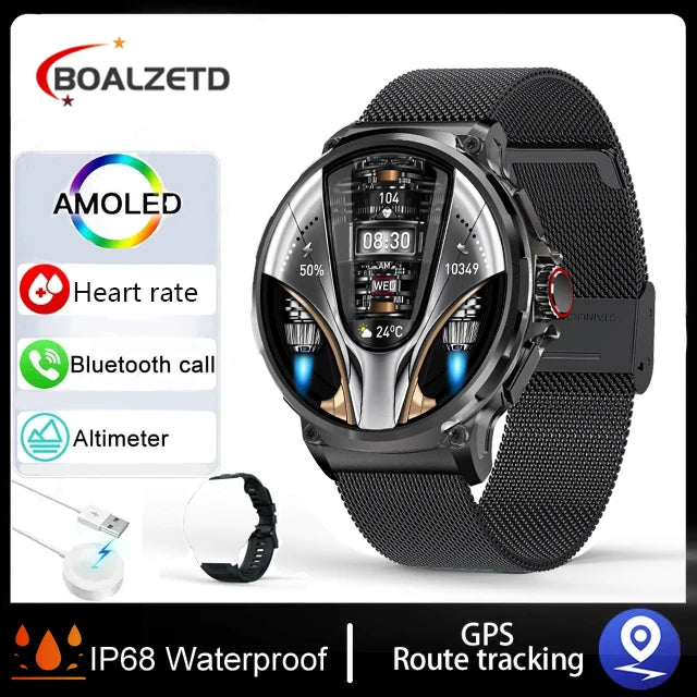 1.85" Ultra HD Smartwatch with GPS, Bluetooth Call, 710mAh Battery