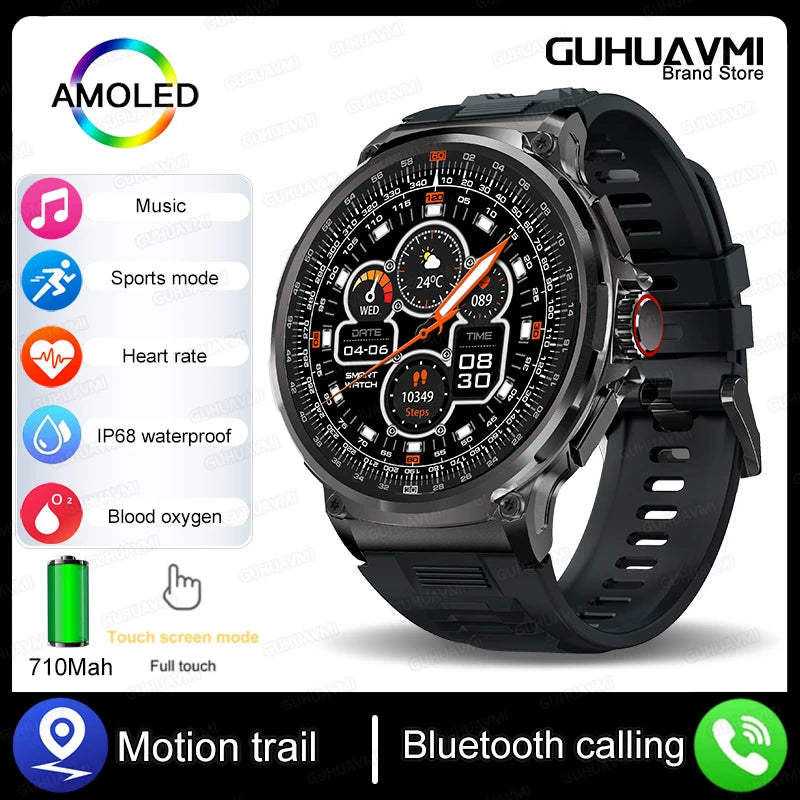 2024 1.85" AMOLED Smart Watch for Men β GPS, Bluetooth Call, Fitness Tracker, 710mAh Battery