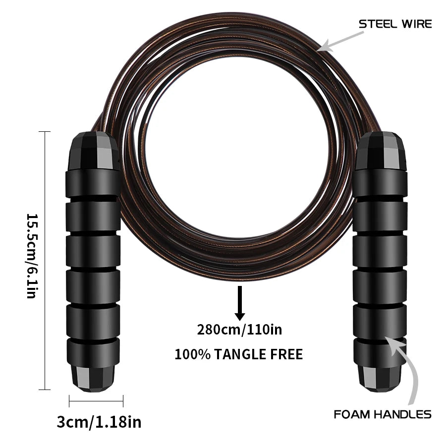 Adjustable Steel Wire Jump Rope – Speed Skipping for Fitness Training