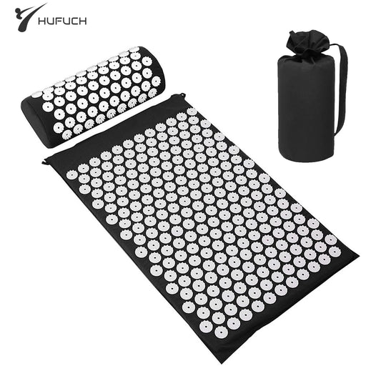 Acupressure Mat and Pillow Set – Relieve Stress, Back Pain, Muscle Relaxation for Yoga and Acupuncture Therapy