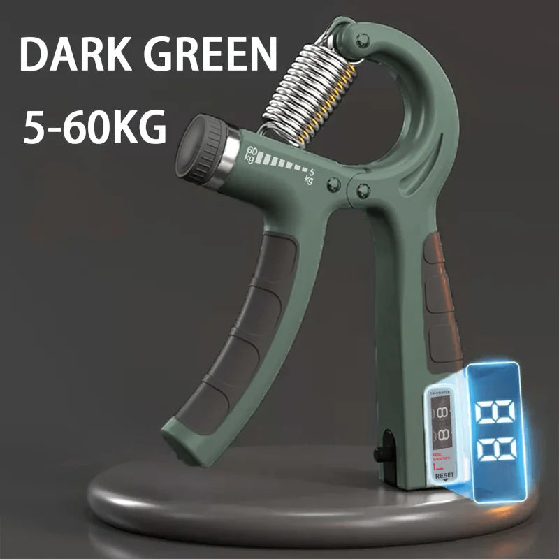Adjustable Hand Grip Strengthener with Counter – 5–60kg Grip Trainer