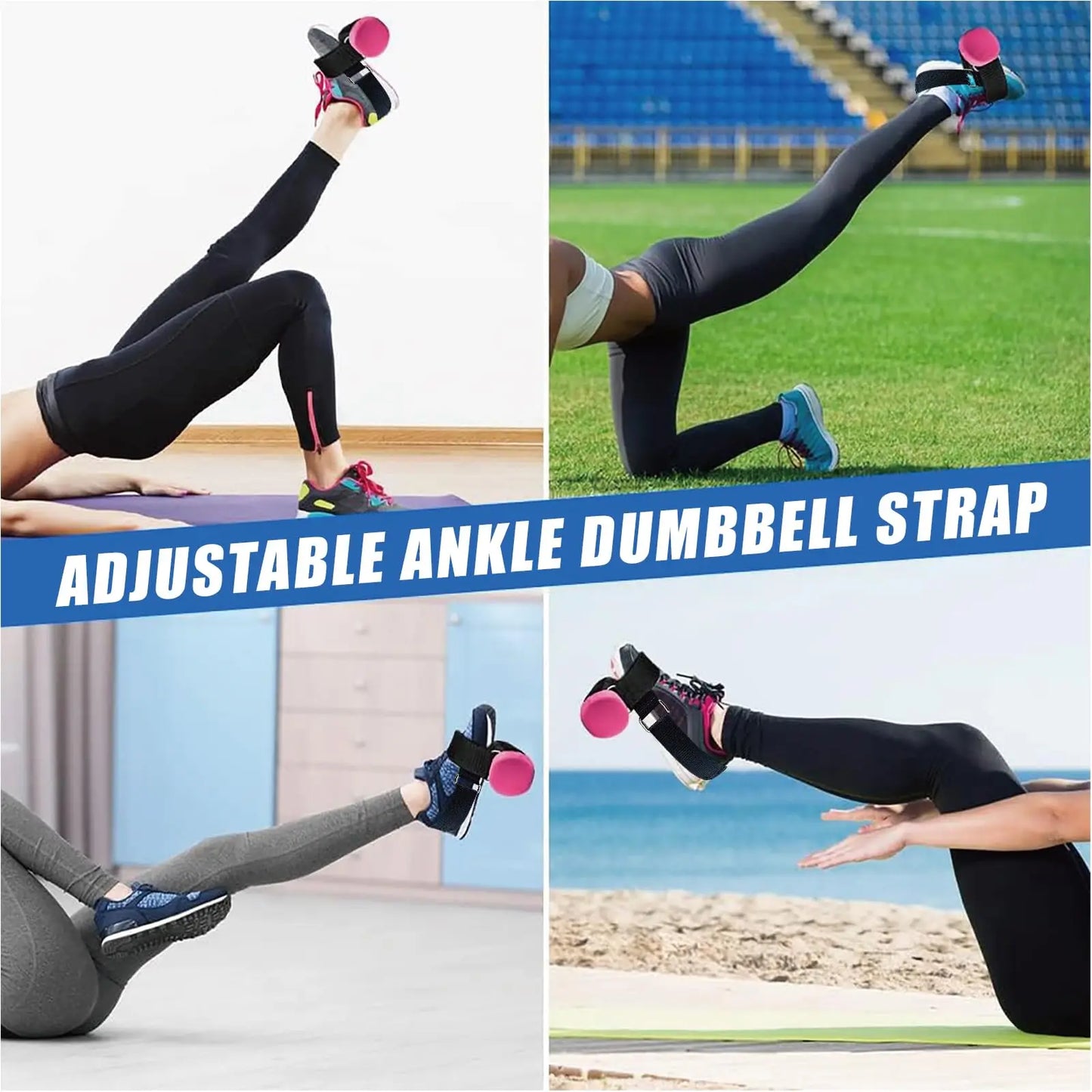 1 or 2 Tibialis Dumbbell Foot Straps – Adjustable Ankle Trainer
