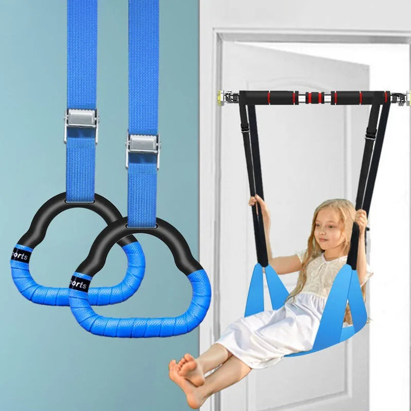 Non-Slip Gymnastics Rings with Adjustable Straps – Kids & Adults Fitness