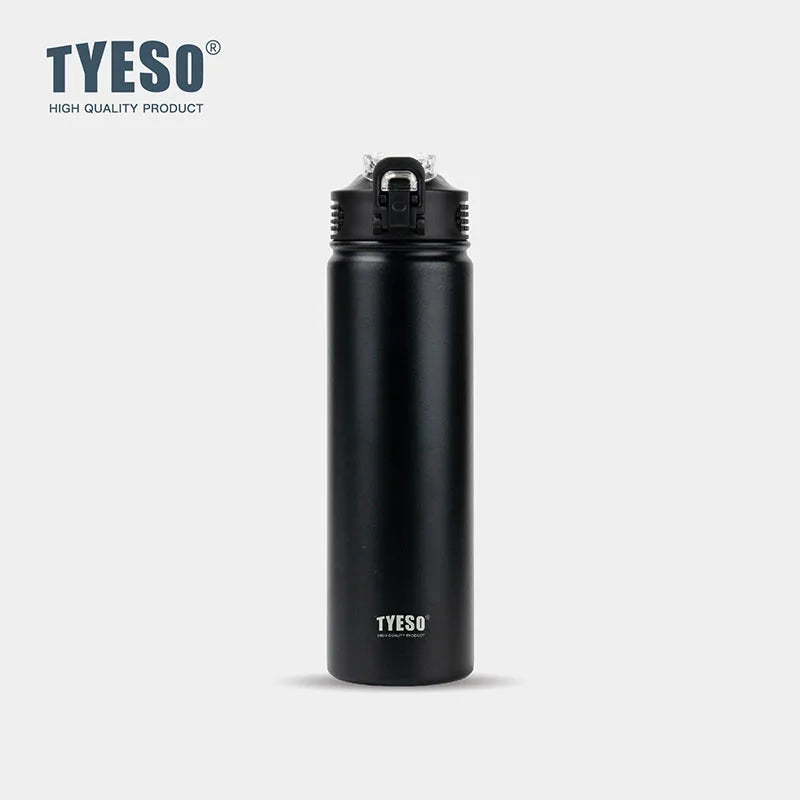TYESO 600ML/750ML Insulated Stainless Steel Bottle with Straw Lid