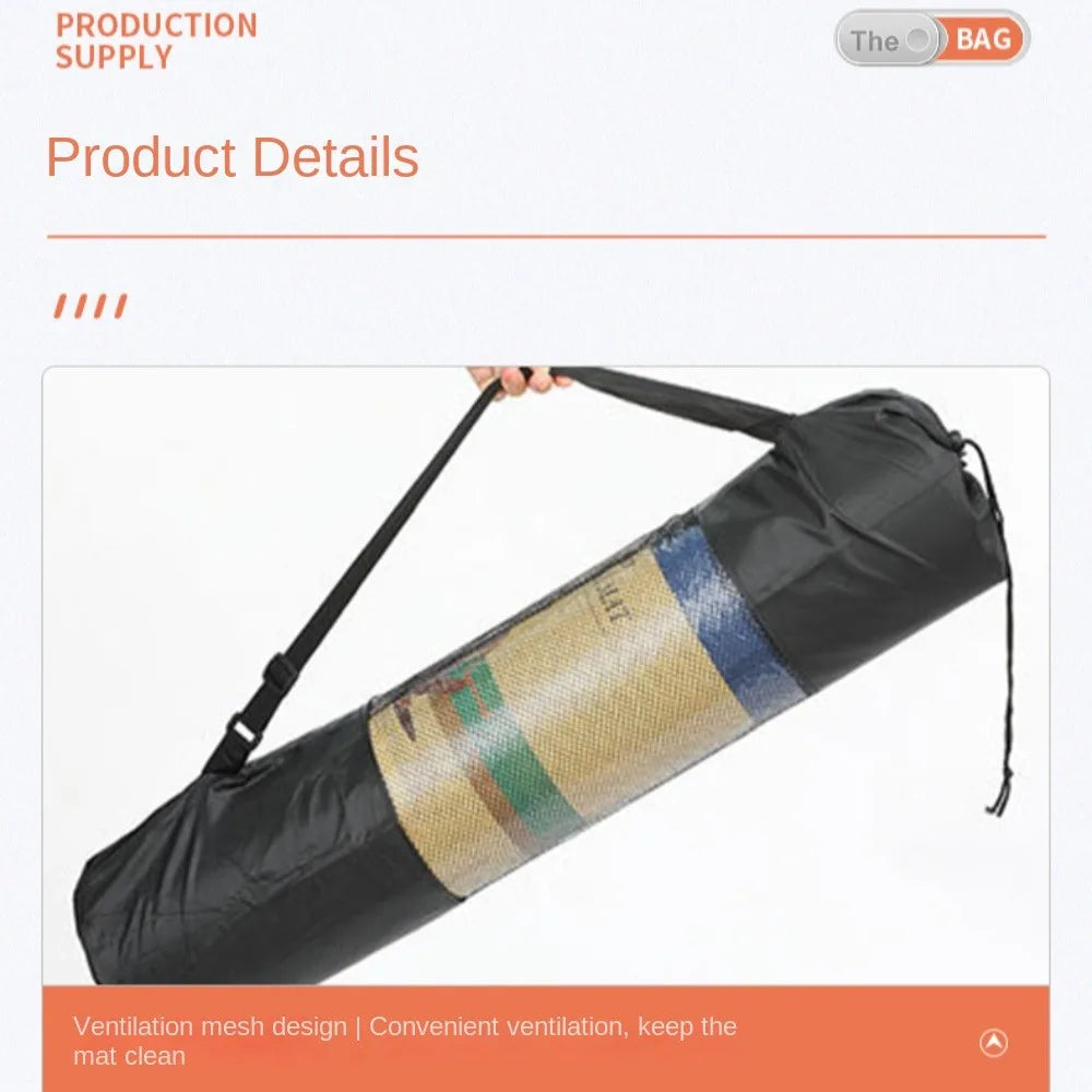 Breathable Mesh Yoga Mat Bag with Adjustable Strap – Lightweight & Durable
