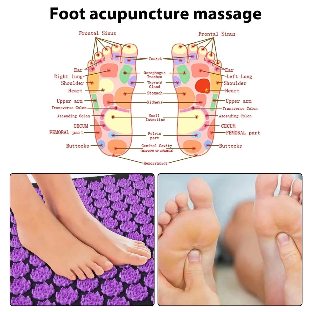 3PCS Acupressure Mat and Pillow Set – Yoga Massage Cushion for Full Body Relaxation and Foot Therapy