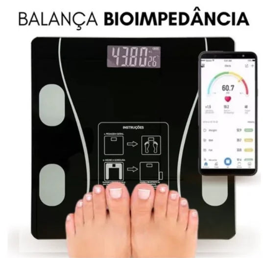 Smart Bioimpedance Body Scale with Bluetooth – Track Weight, Fat, Muscle & More