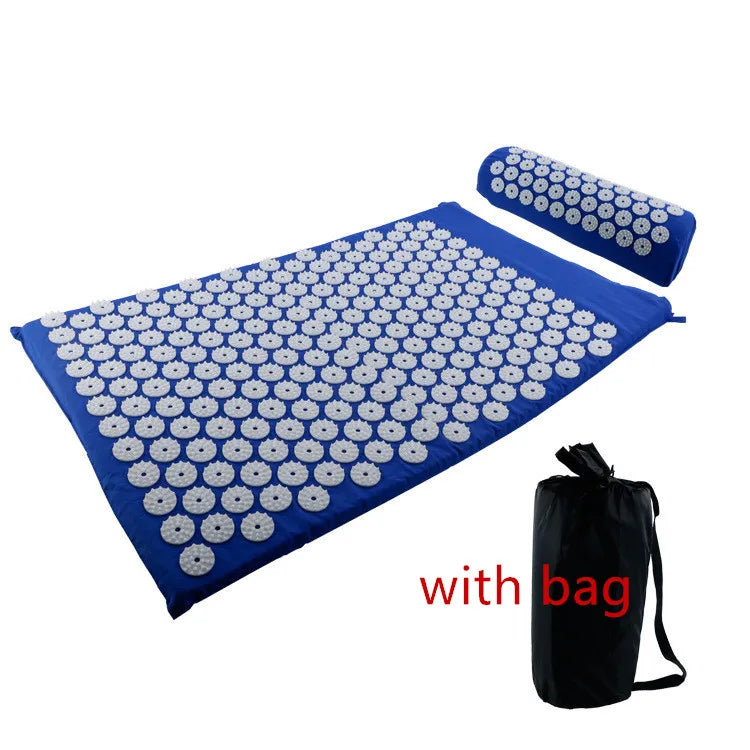 Acupressure Yoga Mat and Pillow Set – Spike Massage Cushion for Stress Relief, Back Pain, and Pilates Fitness
