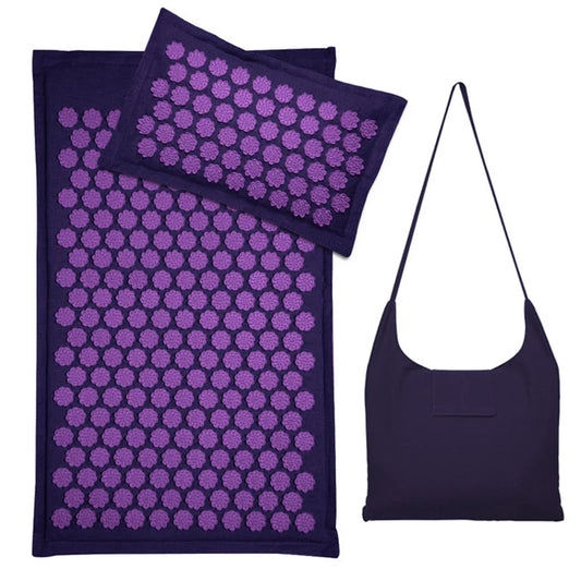 Natural Coconut Palm Acupressure Mat and Pillow Set – Lotus Spike Massage for Back, Neck, and Foot Relaxation