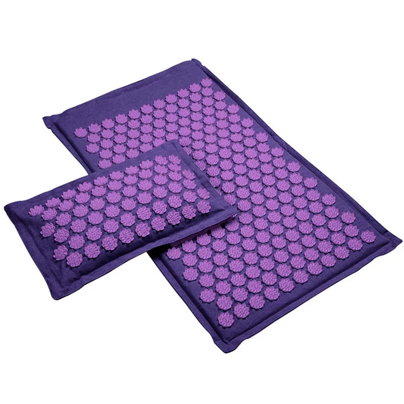 Natural Coconut Palm Acupressure Mat and Pillow Set – Lotus Spike Massage for Back, Neck, and Foot Relaxation