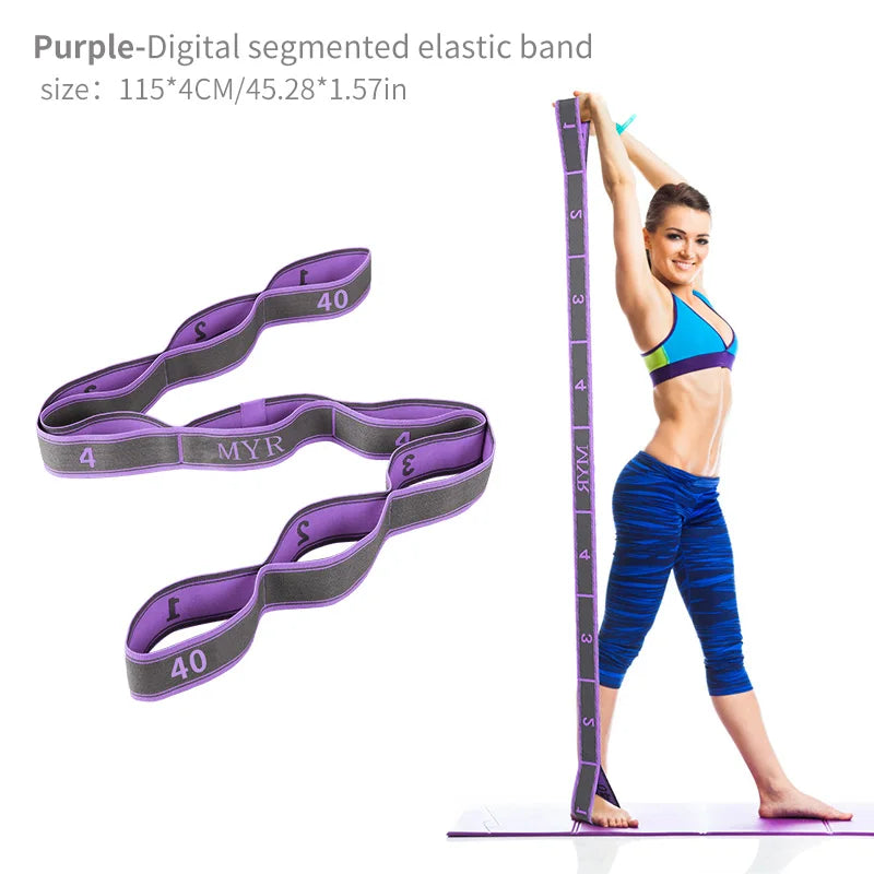 Elastic Yoga Stretch Strap with Loops – Flexibility Trainer for Dance & Pilates