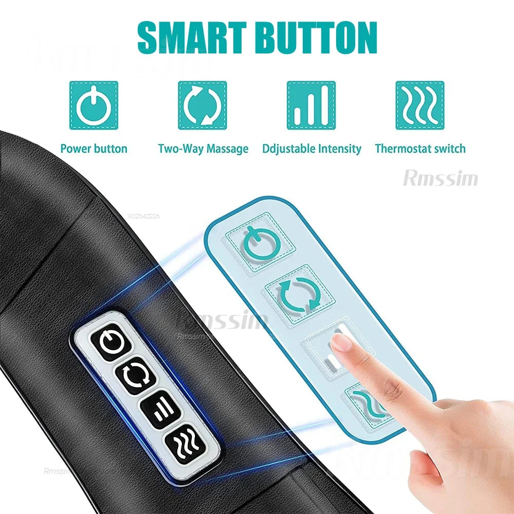 Heated Shiatsu Neck & Shoulder Massager – Deep Kneading Electric Massage Pillow