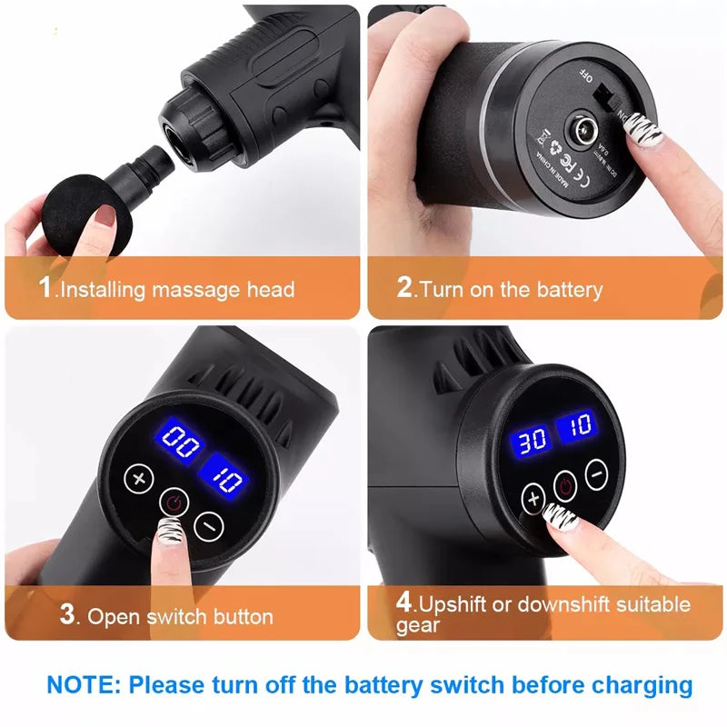 KWD Electric Massage Gun – Deep Tissue Relief for Neck, Back, Body
