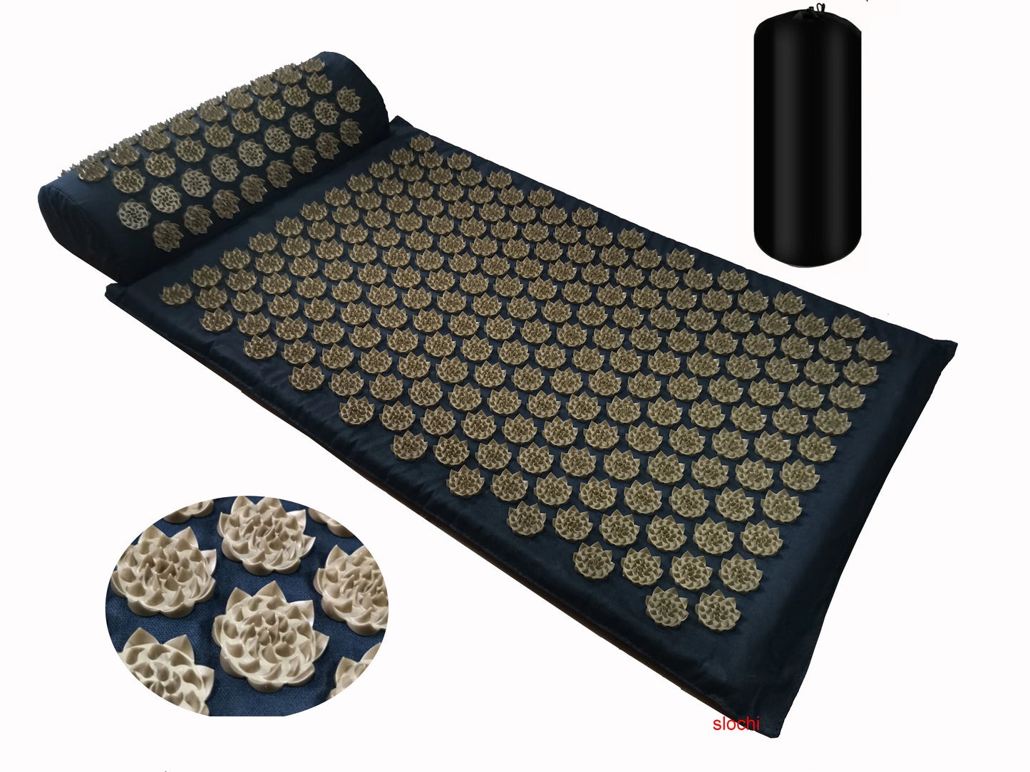 Shakti Acupressure Mat and Pillow Set – Stress Relief, Back & Body Pain Spike Massage Cushion