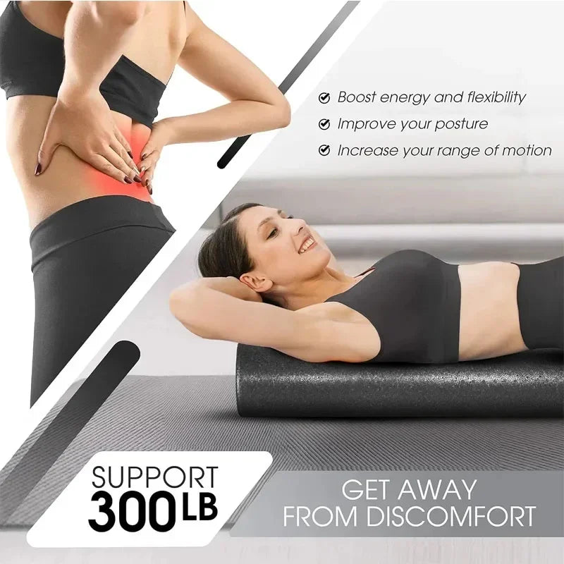12/18/24IN High-Density Foam Roller | Back Pain Relief, Deep Tissue Massage, Yoga & Bodybuilding Training