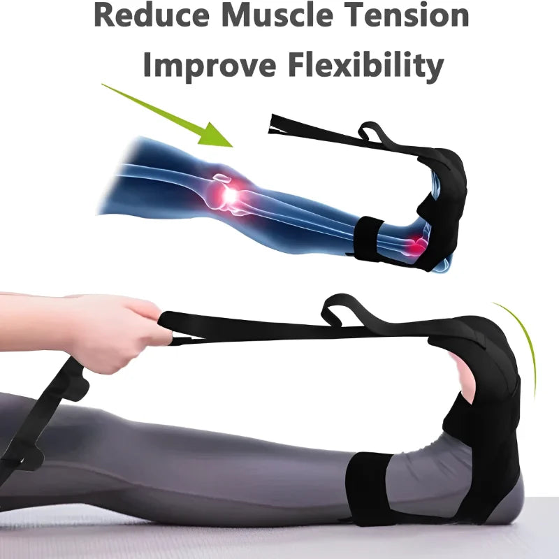 Leg Stretch Strap for Flexibility & Plantar Fasciitis Relief – Yoga & Rehab Band