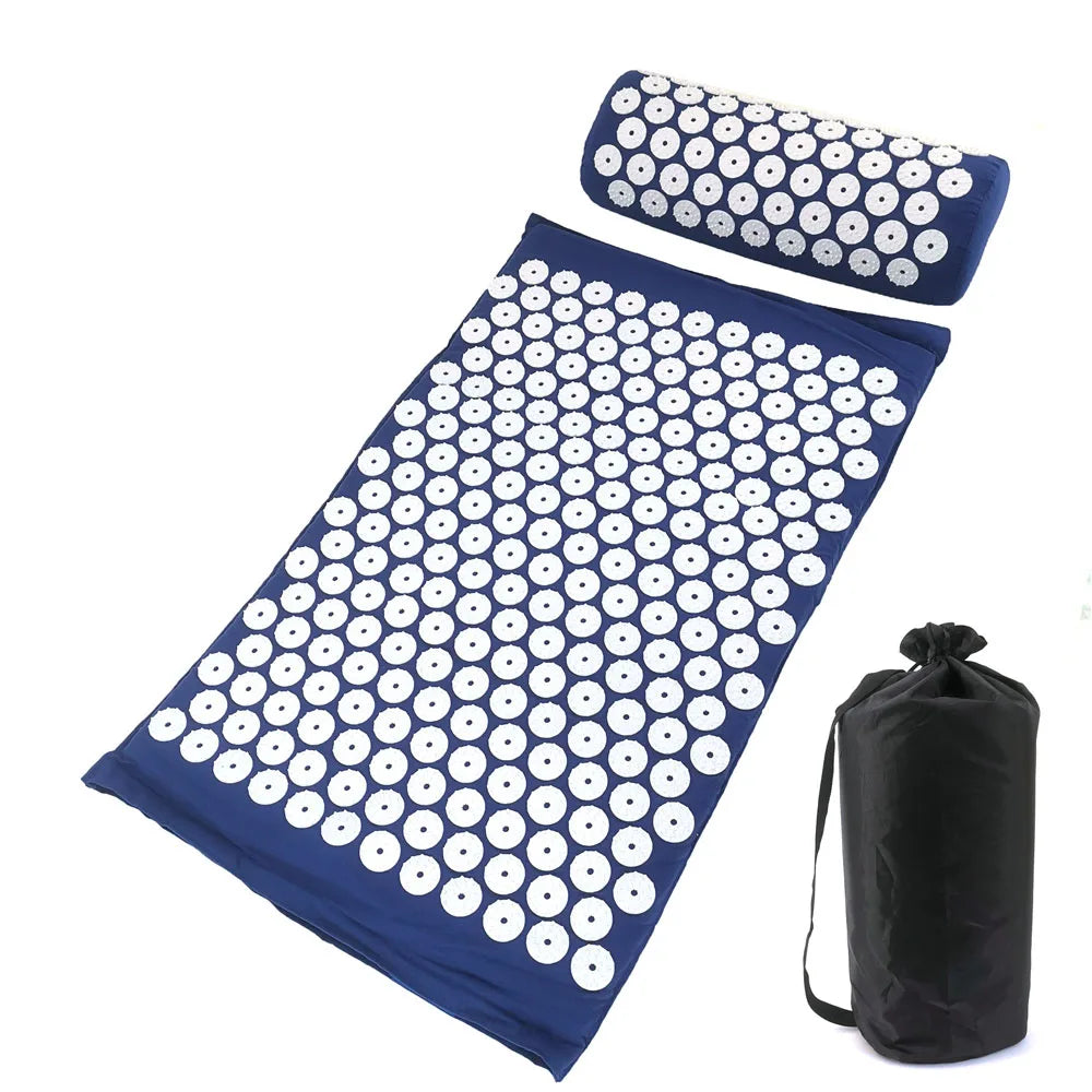 Acupressure Mat and Pillow Set – Yoga Massage Cushion for Pain Relief and Relaxation