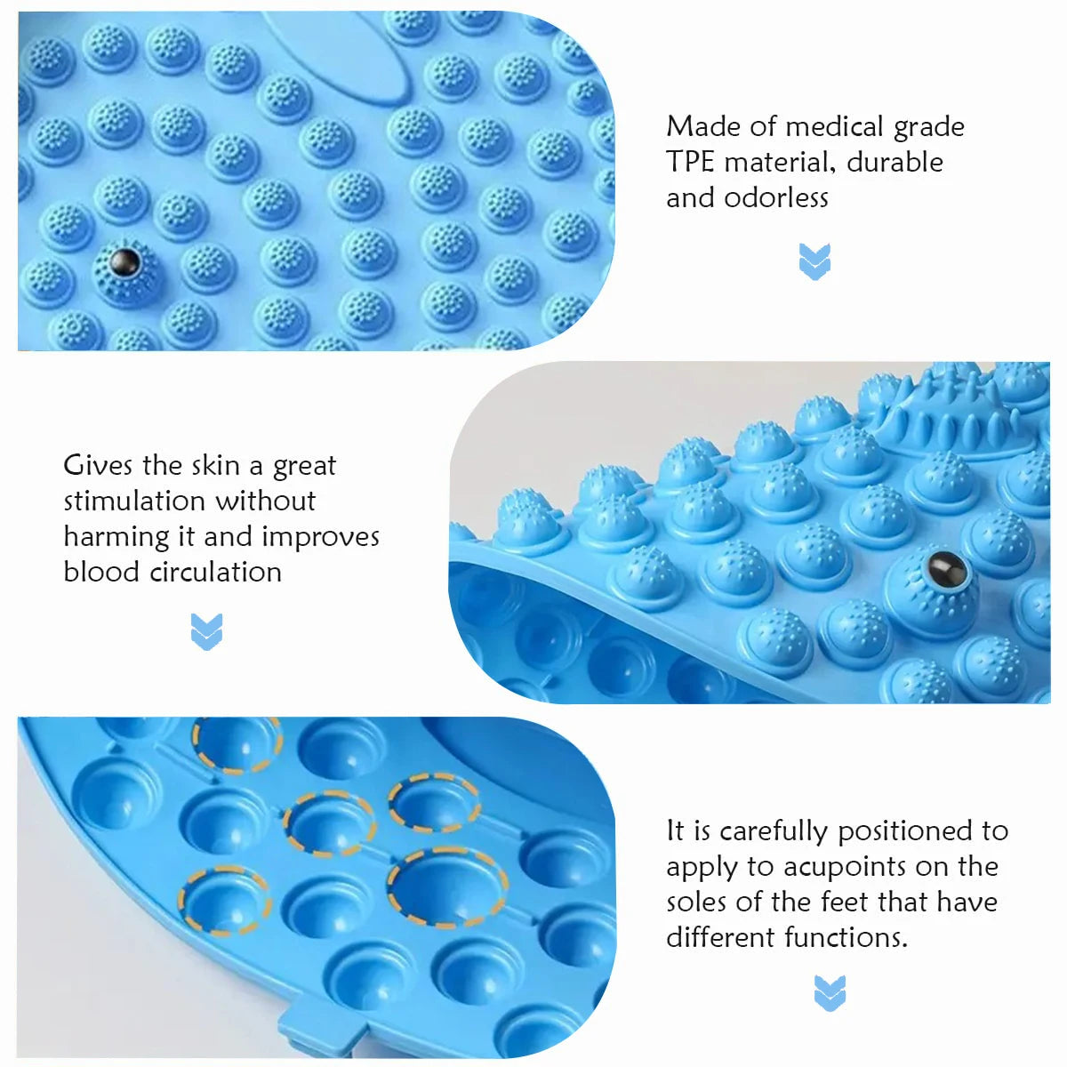 Foot Yoga Massage Acupressure Board | Toe Pressure Plate | Reflexology Stone Therapy Mat for Relaxation and Foot Health