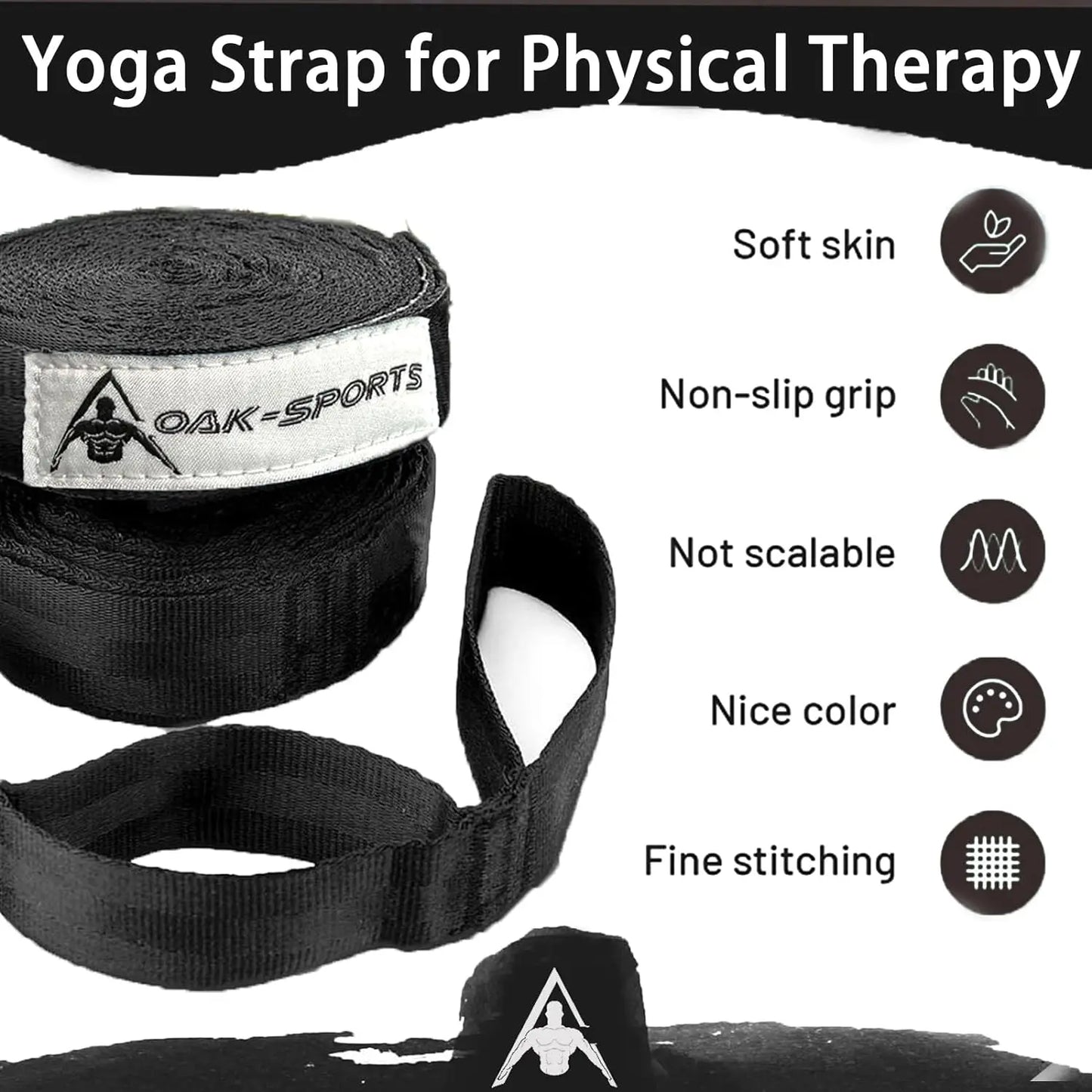 Non-Elastic Stretching Strap with Loops – Yoga & Physical Therapy Aid