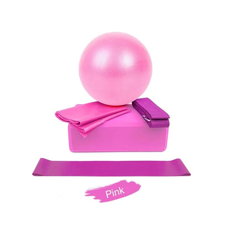 5-Piece Yoga Starter Kit – Blocks, Ball, Bands & Strap for Home Fitness