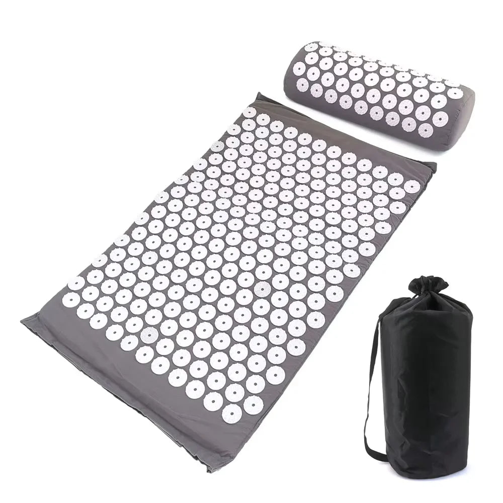 Acupressure Mat and Pillow Set – Yoga Massage Cushion for Pain Relief and Relaxation