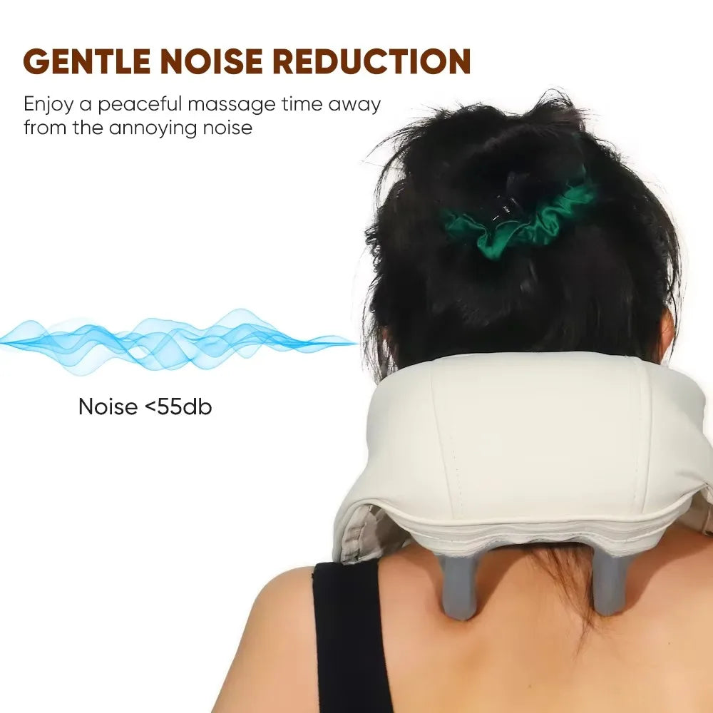 Wireless Neck and Back Massager – Shoulder Kneading Massage Shawl with Heat for Cervical and Trapezius Relief