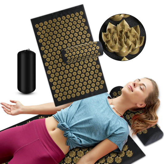 Pranamat Eco Lotus Spike Mat – Acupressure Massage Cushion for Neck, Back, and Foot Therapy