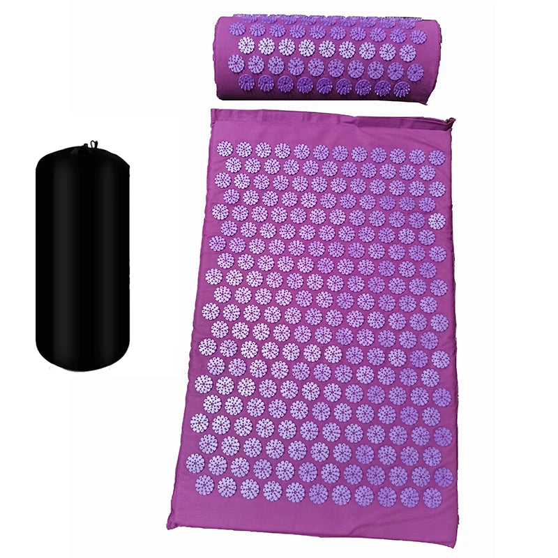 Shakti Acupressure Mat and Pillow Set – Stress Relief, Back & Body Pain Spike Massage Cushion