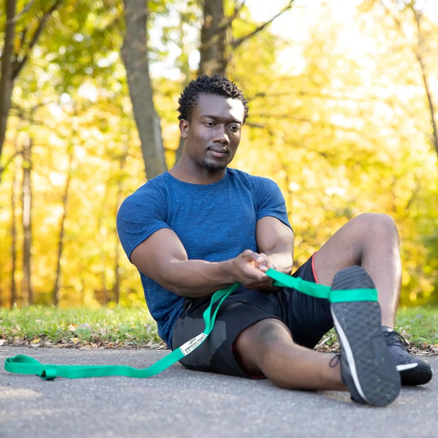 Stretch Out Strap with 10 Loops & Guide – Flexibility & Rehab Tool (USA Made)