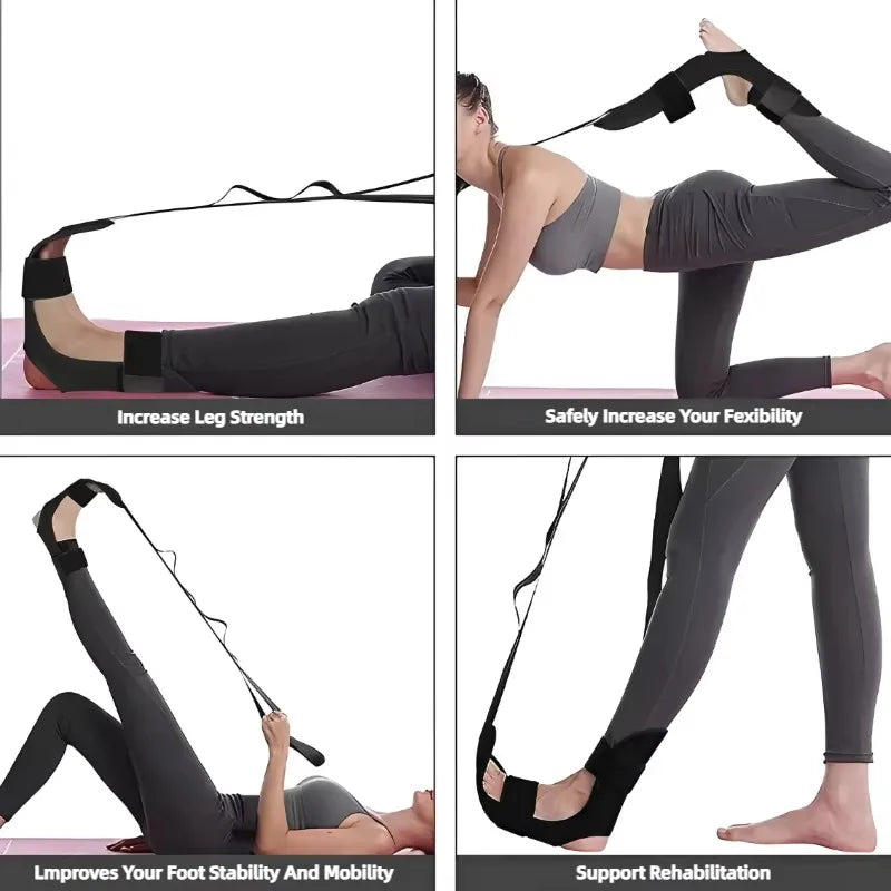 Leg Stretch Strap for Flexibility & Plantar Fasciitis Relief – Yoga & Rehab Band