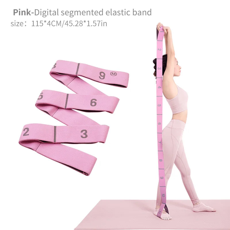 Elastic Yoga Stretch Strap with Loops – Flexibility Trainer for Dance & Pilates