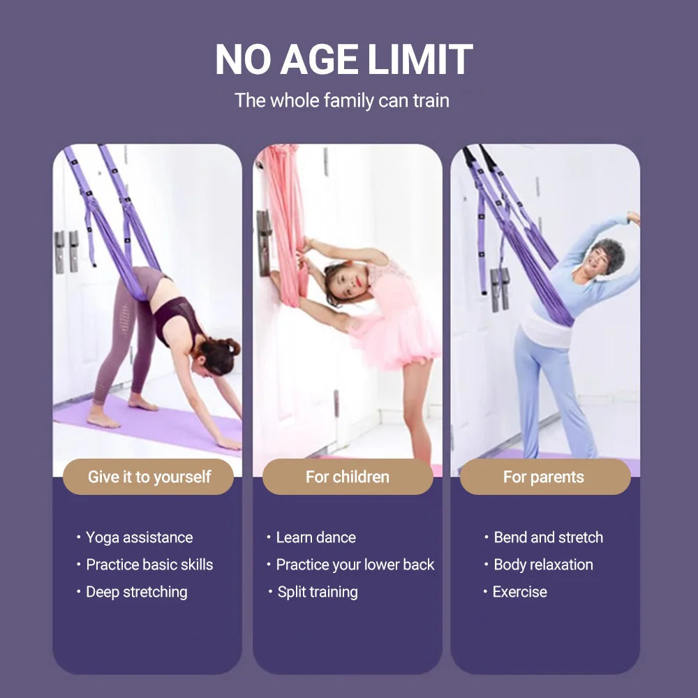 Aerial Yoga Strap – Adjustable Leg Split & Inversion Hammock Trainer