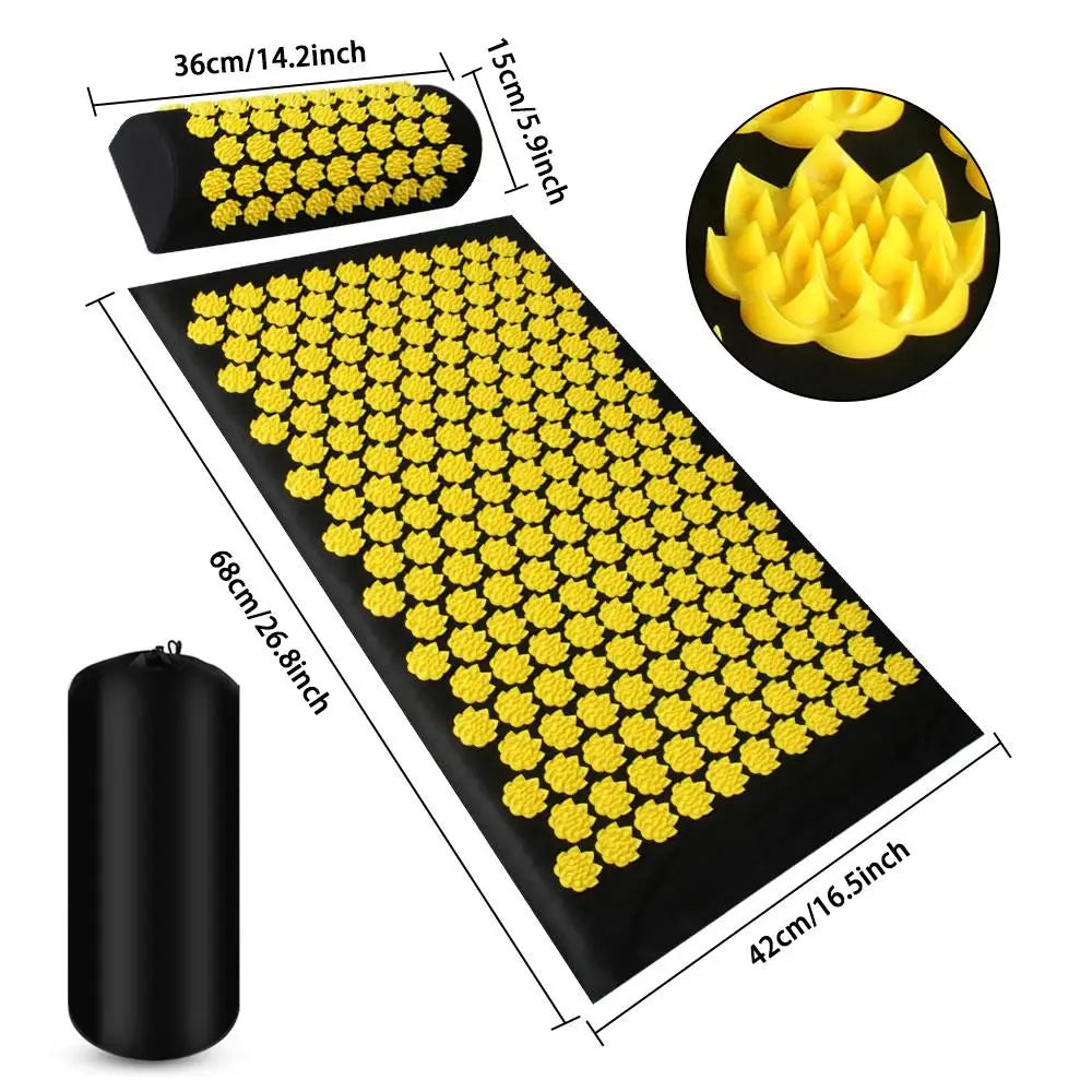 Pranamat Eco Lotus Spike Mat – Acupressure Massage Cushion for Neck, Back, and Foot Therapy