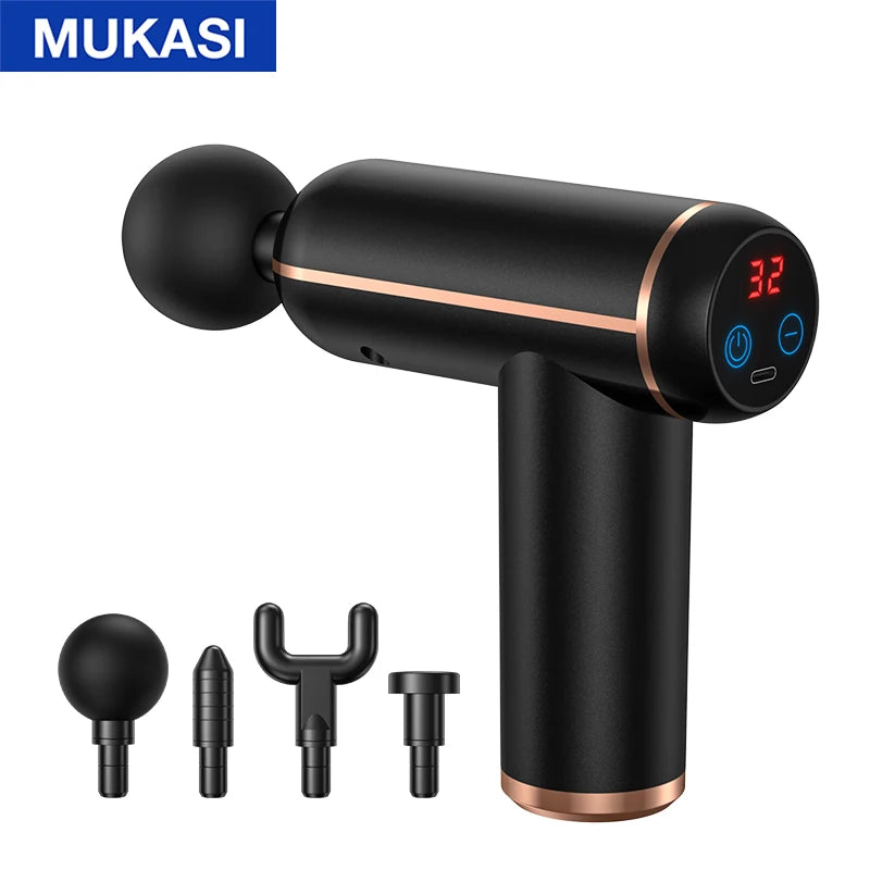 MUKASI Portable Massage Gun – 32 Speeds, Deep Tissue Pain Relief