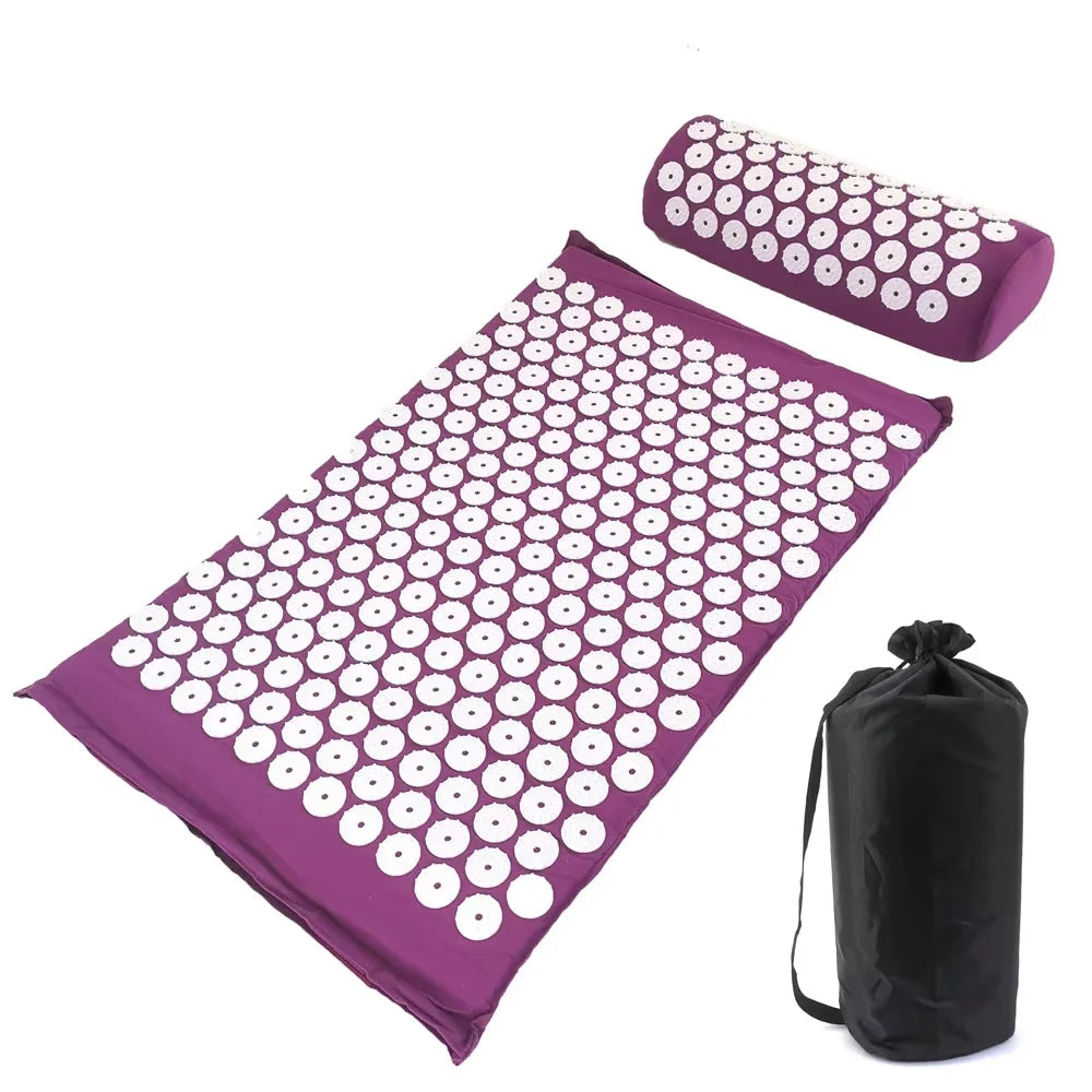 Acupressure Mat and Pillow Set – Yoga Massage Cushion for Pain Relief and Relaxation