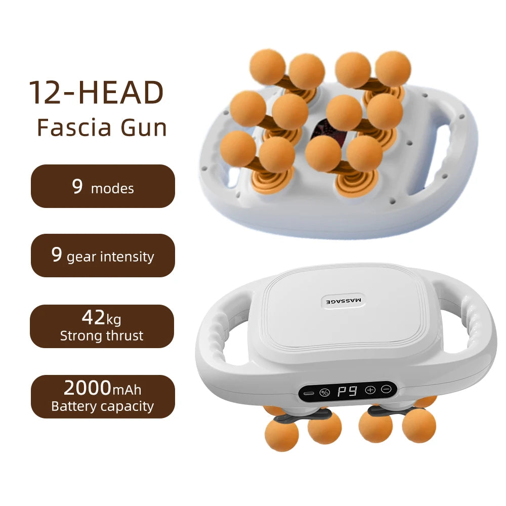 16-Head High-Frequency Fascia Massage Gun – Full Body Muscle Relief Massager
