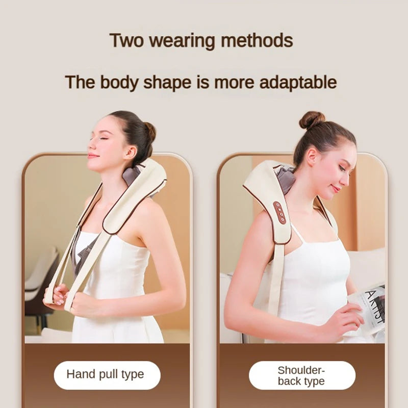 8D Electric Neck & Shoulder Massager – Wireless Kneading Heat Compression for Full-Body Relief