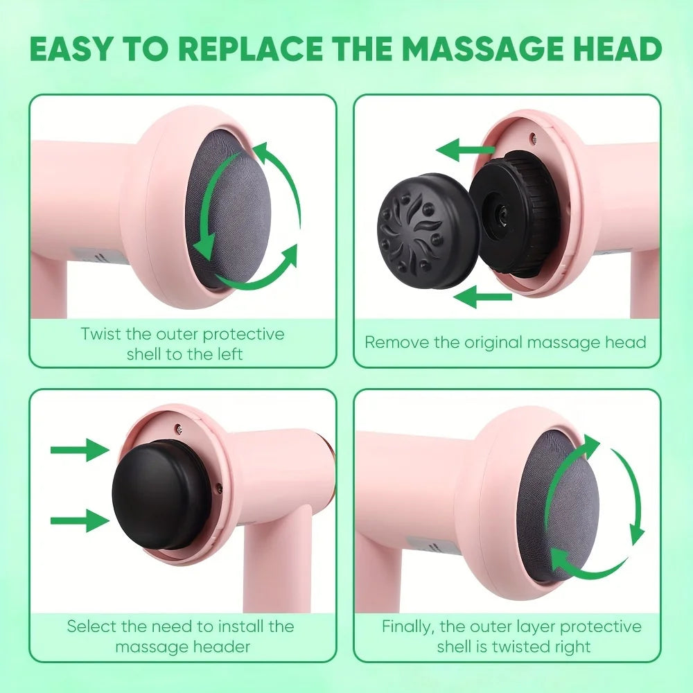Wireless Handheld Body Massager – 5 Head Full-Body Deep Tissue Relief