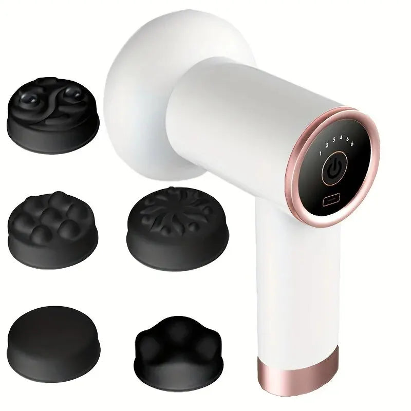 Wireless Handheld Massage Gun – 5 Heads, 6-Speed Body Fat & Muscle Relief