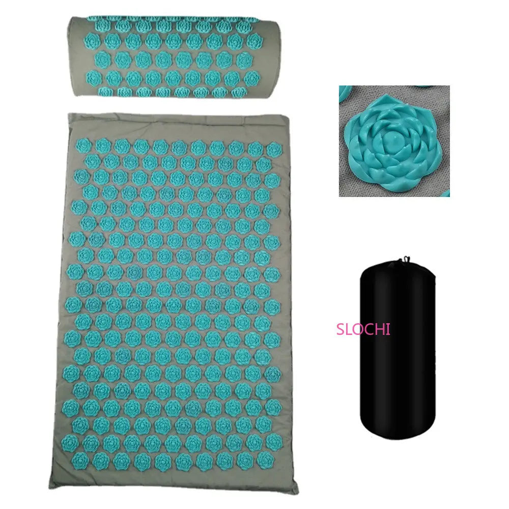 Massager Cushion | Shakti Mat Massage Yoga Mat | Acupressure Spike Mat for Stress and Back Pain Relief
