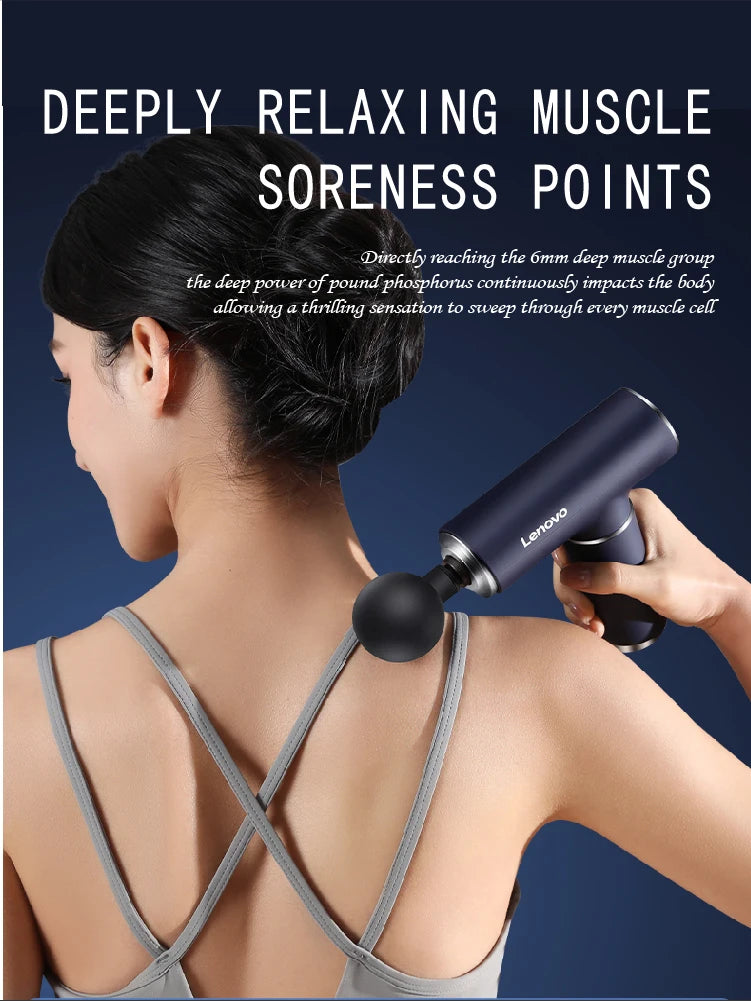 Lenovo Mini Fascia Massage Gun – Silent 5-Speed Deep Tissue Massager