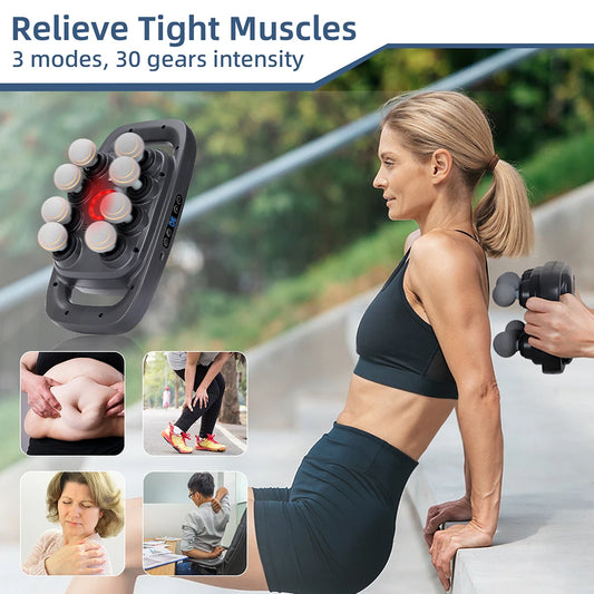 8-Head High-Frequency Massage Gun – Full Body Deep Tissue Relief Tool