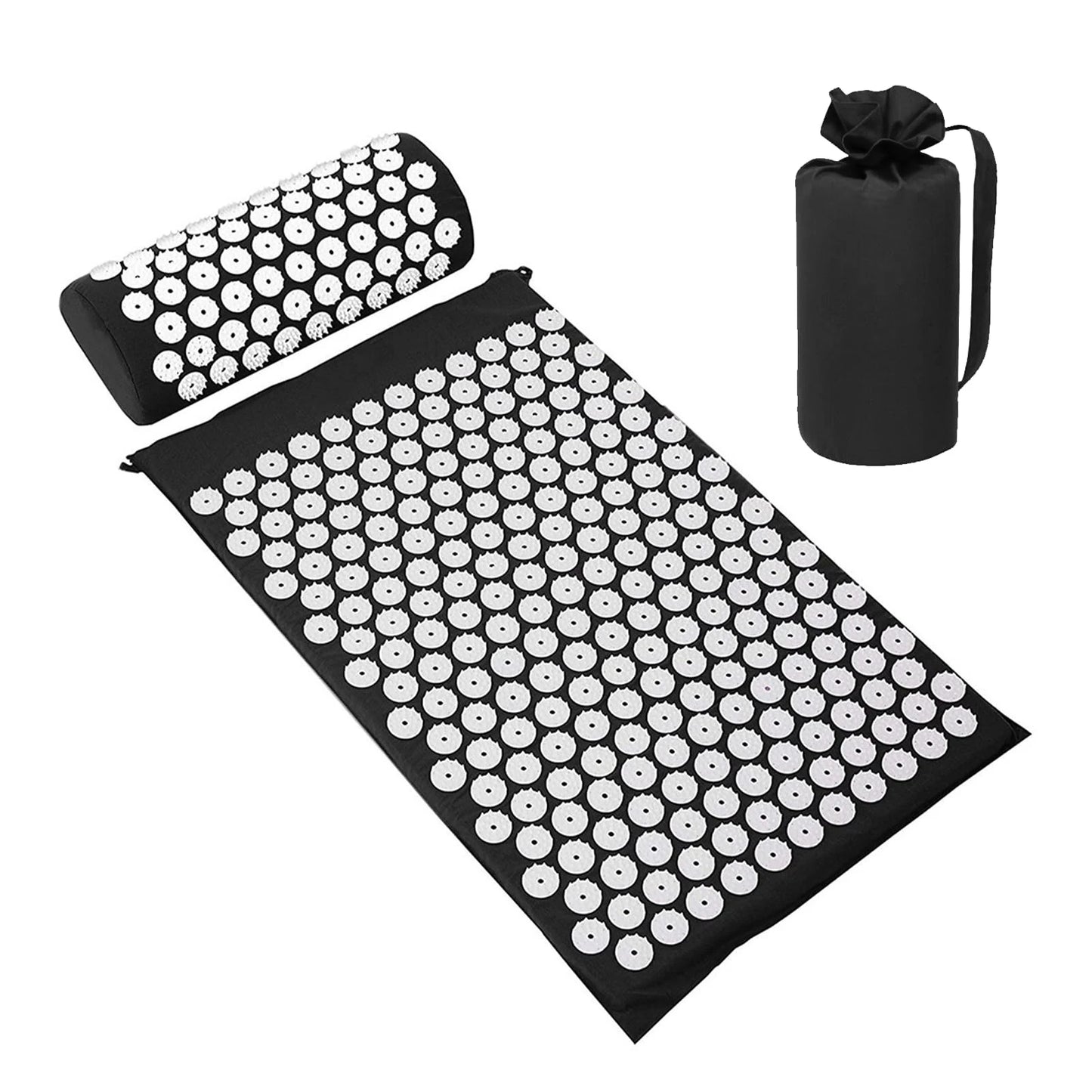Acupressure Mat and Pillow Set – Relieve Stress, Back Pain, Muscle Relaxation for Yoga and Acupuncture Therapy