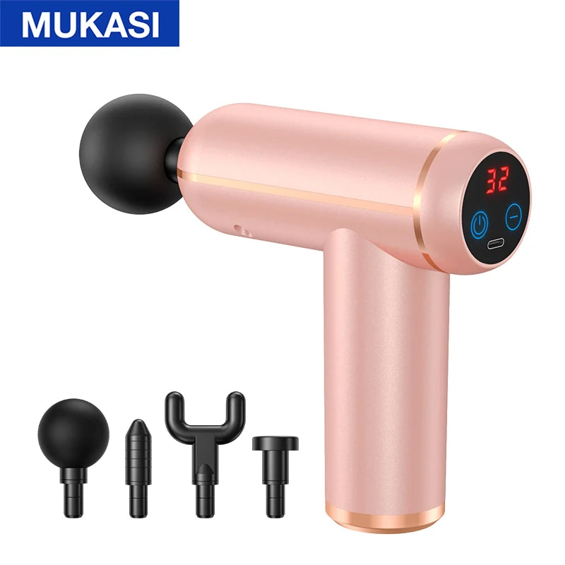 MUKASI Portable Massage Gun – 32 Speeds, Deep Tissue Pain Relief
