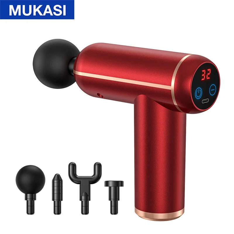 MUKASI Portable Massage Gun – 32 Speeds, Deep Tissue Pain Relief