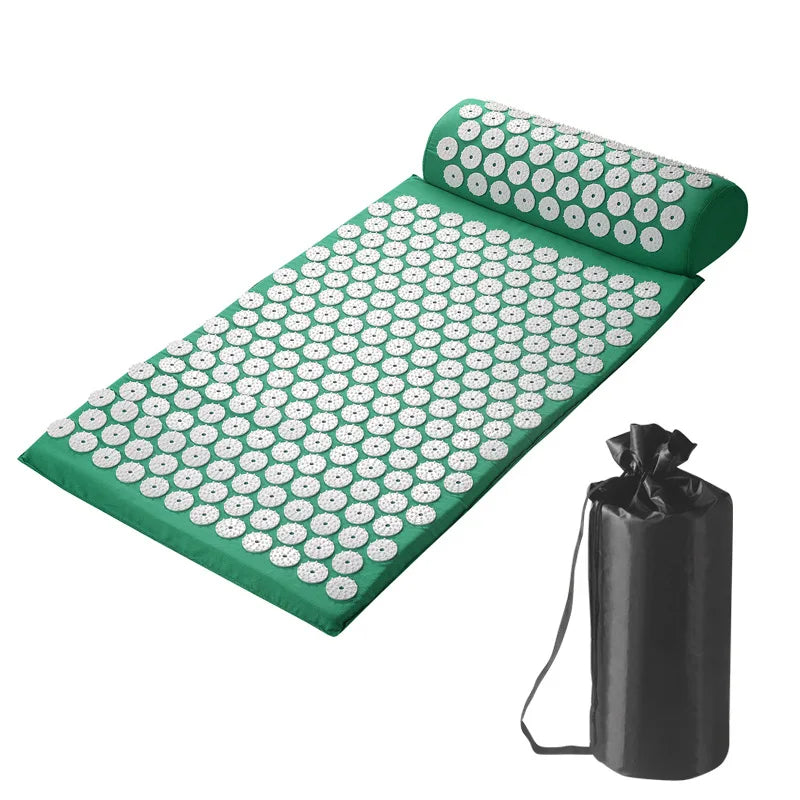 Shakti Acupressure Mat and Pillow Set – Stress Relief, Back & Body Pain Spike Massage Cushion