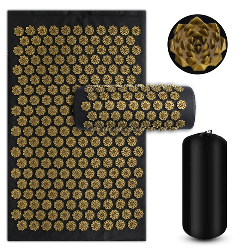 3PCS Acupressure Mat and Pillow Set – Yoga Massage Cushion for Full Body Relaxation and Foot Therapy