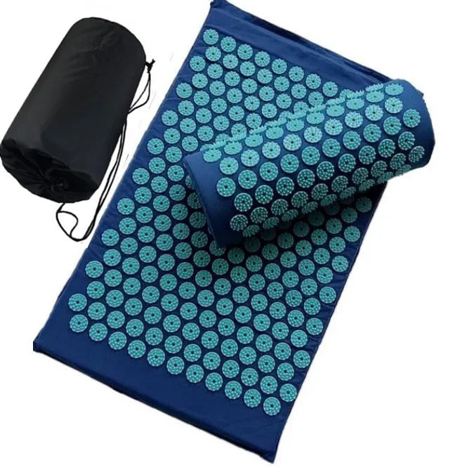 Shakti Acupressure Mat and Pillow Set – Stress Relief, Back & Body Pain Spike Massage Cushion