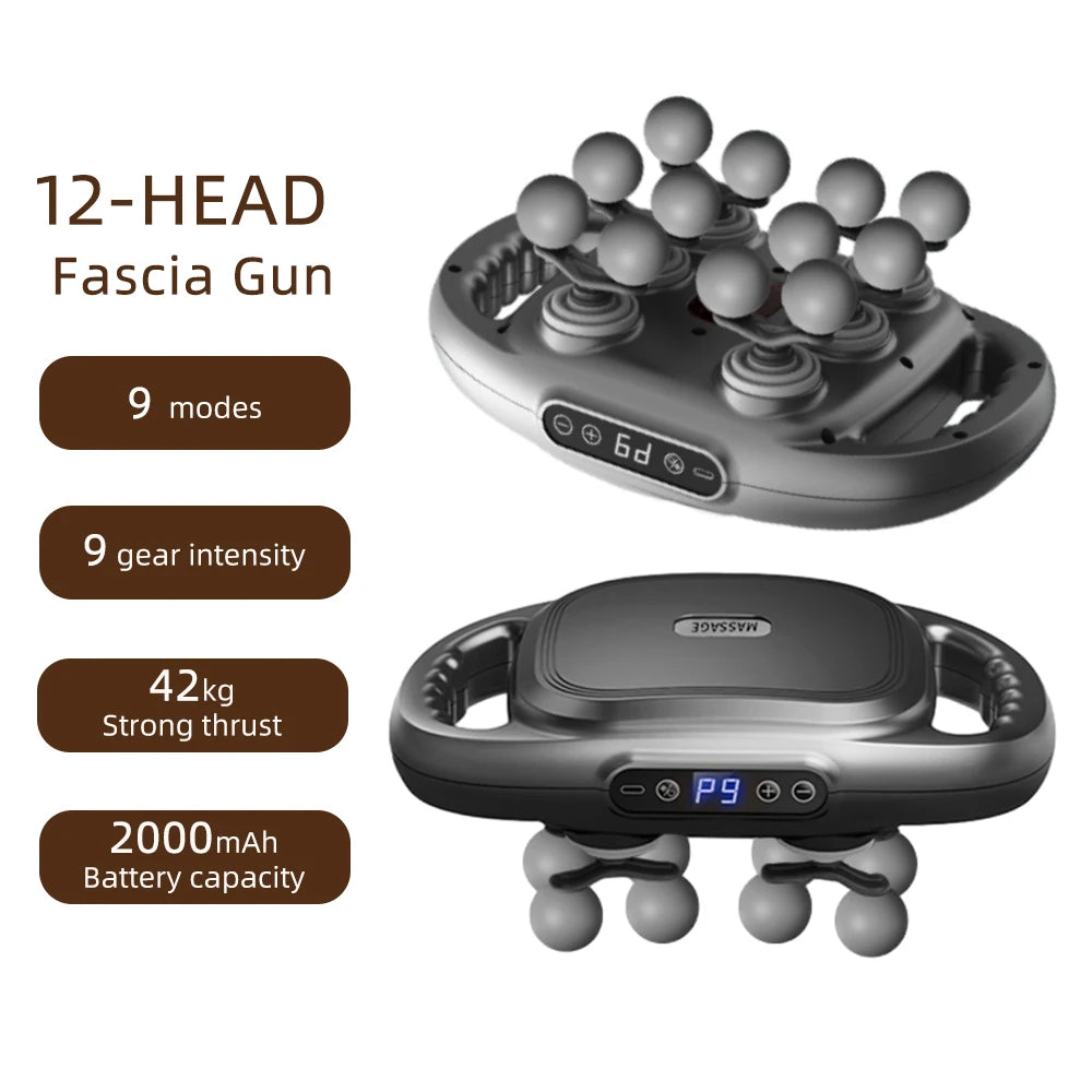 16-Head High-Frequency Fascia Massage Gun – Full Body Muscle Relief Massager